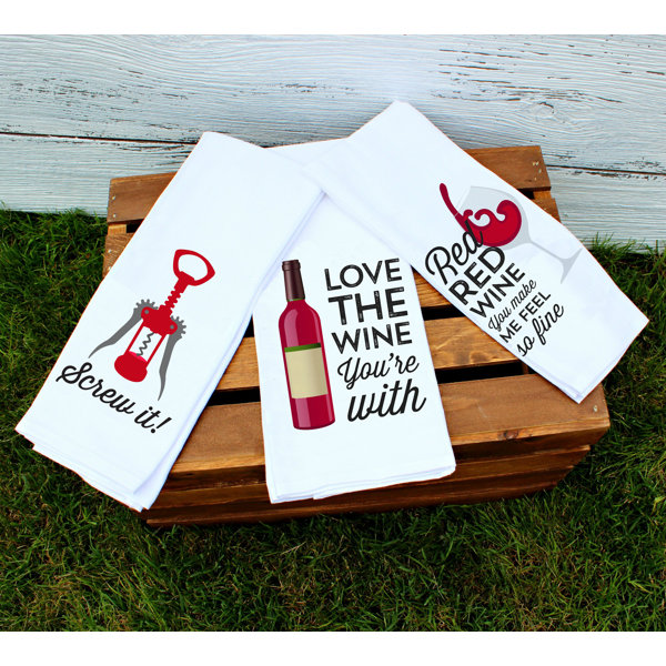 Love You A Latte Shop 3 Piece Wine Kitchen Towel Set Wayfair